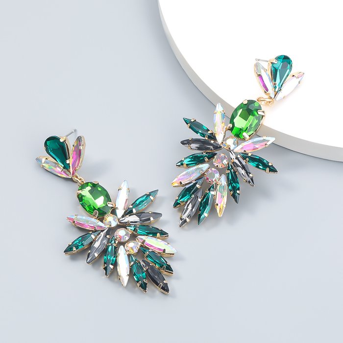 Ohrstecker - Statement Bl�te *Roxane* Gr�n